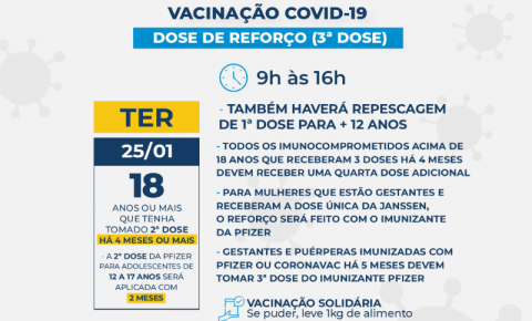 Cronograma de vacinação contra a Covid-19 continua nesta terça-feira