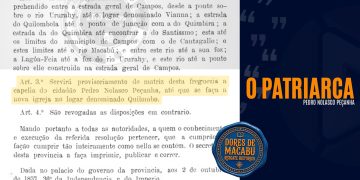O patriarca: Pedro Nolasco Peçanha | DORES DE MACABU – RESGATE HISTÓRICO